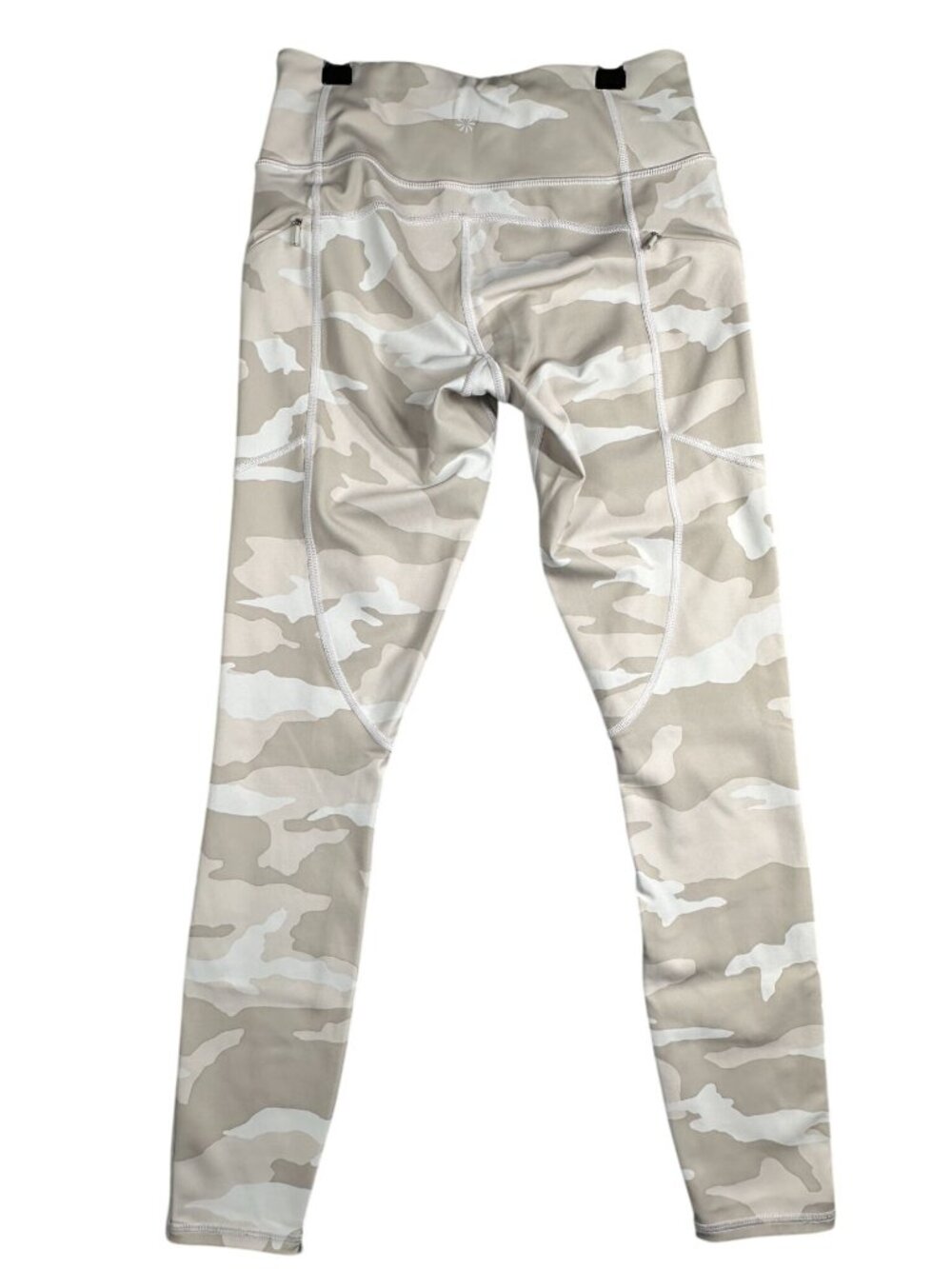 Athleta High-Waisted 7/8 Athletic Leggings Womens Size Small Beige White Camo - Picture 2 of 9